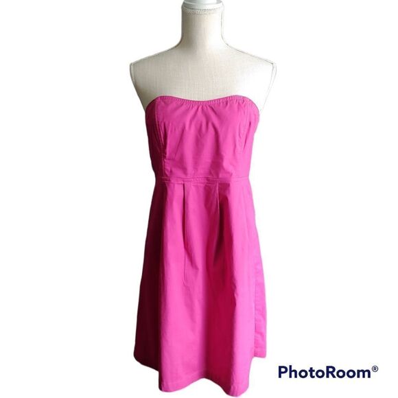 Fossil medium strapless pleated waist cotton spandex dress - Picture 1 of 6